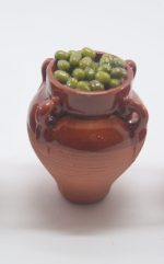 Orza esmaltada 4 asas aceitunas. Medidas: 5cm.