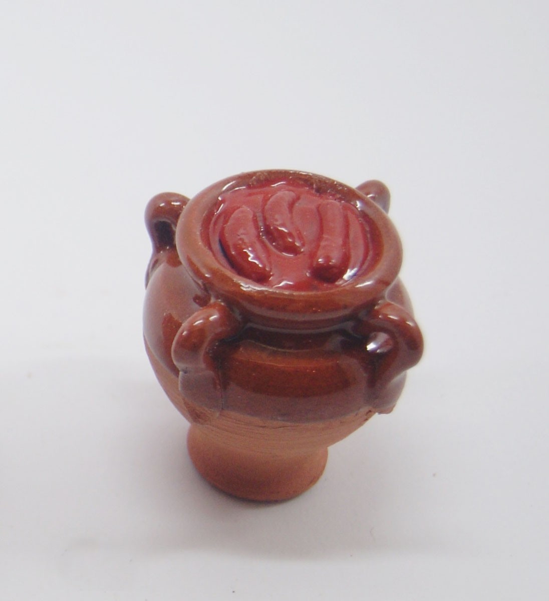 Orza esmaltada 4 asas chorizo en manteca. Medidas: 4cm. Orza esmaltada 4 asas chorizo en manteca. Medidas: 4cm.