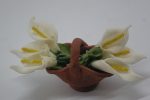 Cestos de cerámica con flores. Medidas: 4cm.