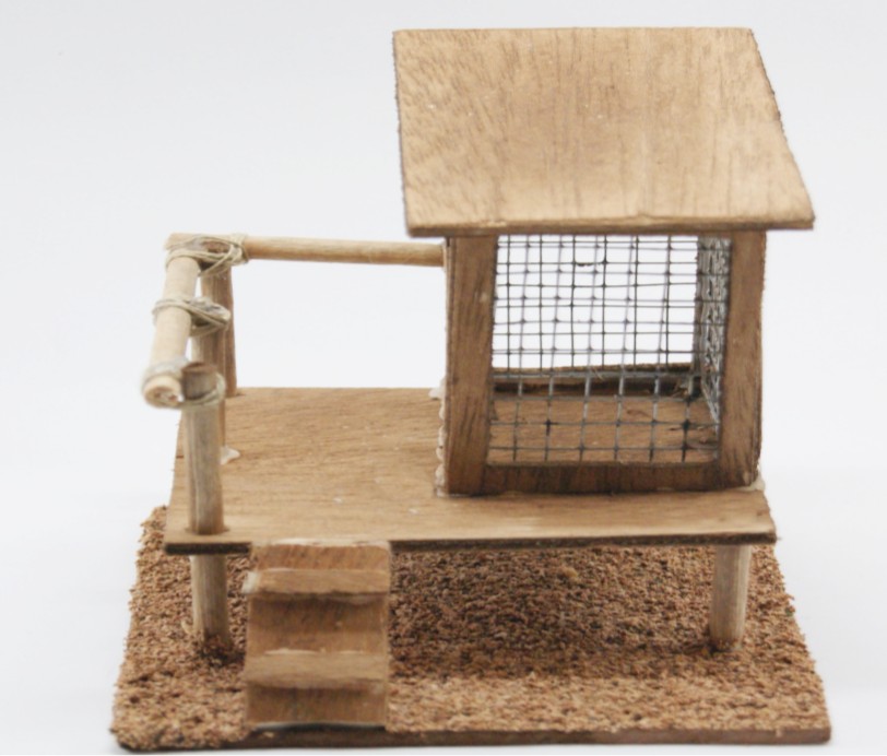 Gallinero grande de madera con escalera y valla. Medidas: 16x22cm. Gallinero grande de madera con escalera y valla. Medidas: 16x22cm.