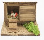 Gallinero de madera con ventanal y rampa. Medidas: 10x9x8cm altura.